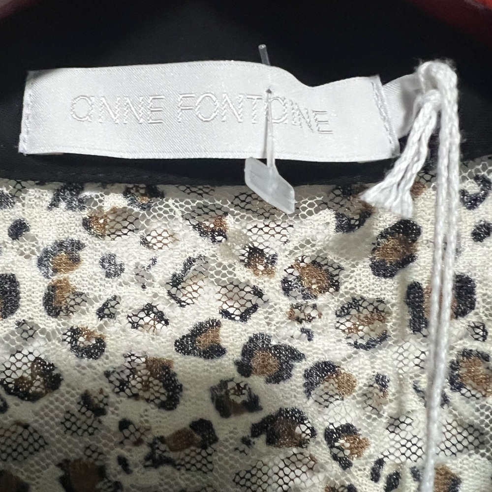 Anne Fontaine Pyla Semi Sheer Animal Print, Button Up Blouse, New with Tags - Picture 6 of 9